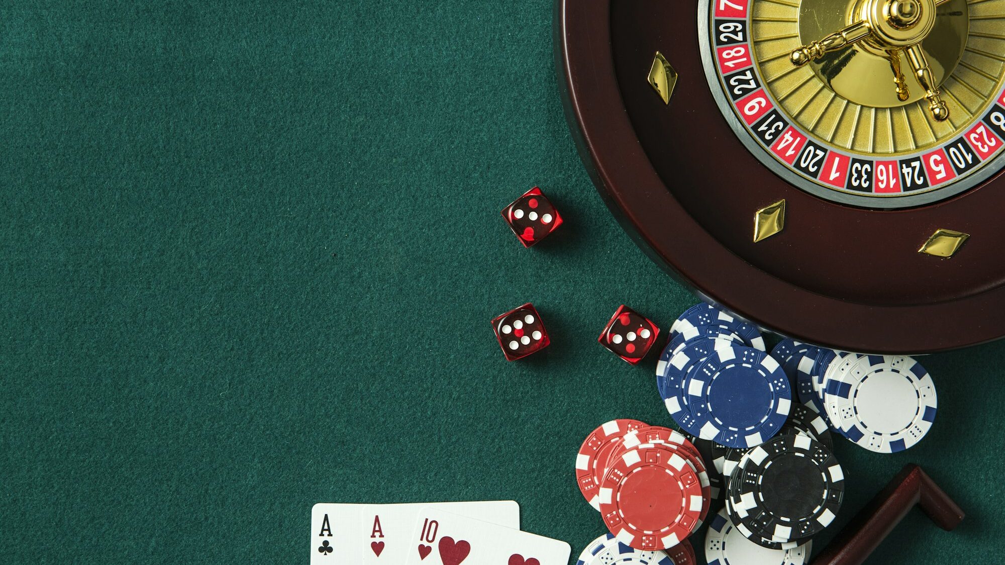 Roulette and Poker Related Items. Casino Background