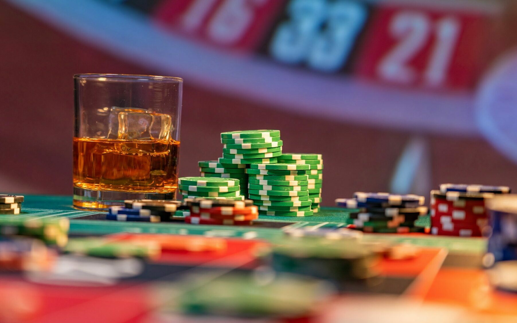 Roulette table at the casino