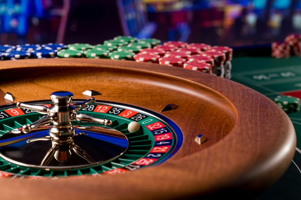 Roulette table close up at the Casino