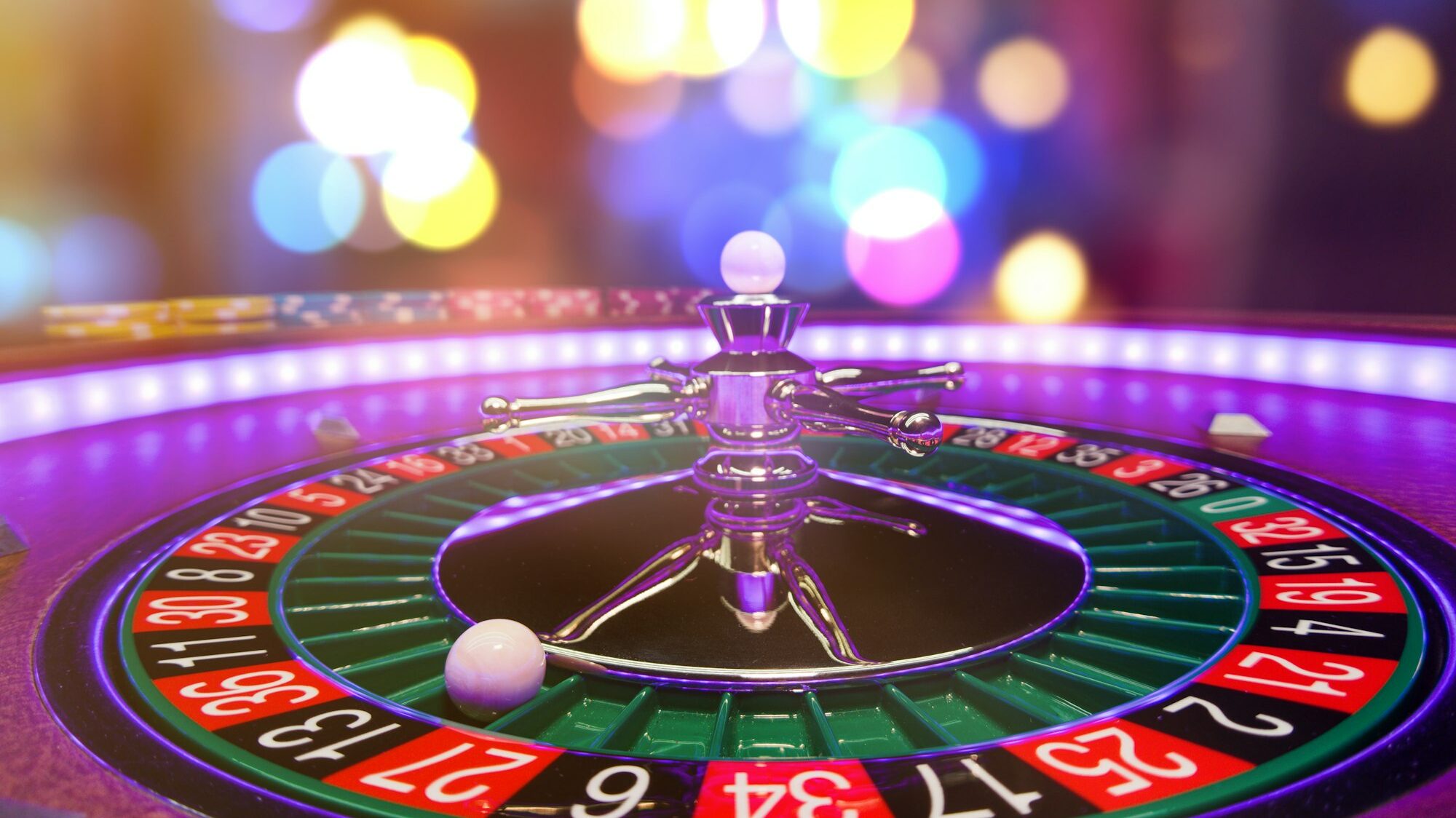 Roulette table close up at the Casino