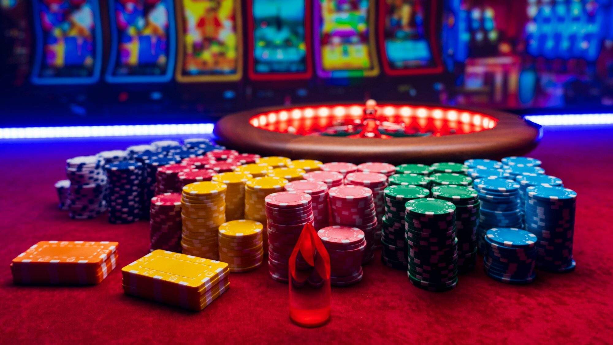 Roulette table close up at the Casino